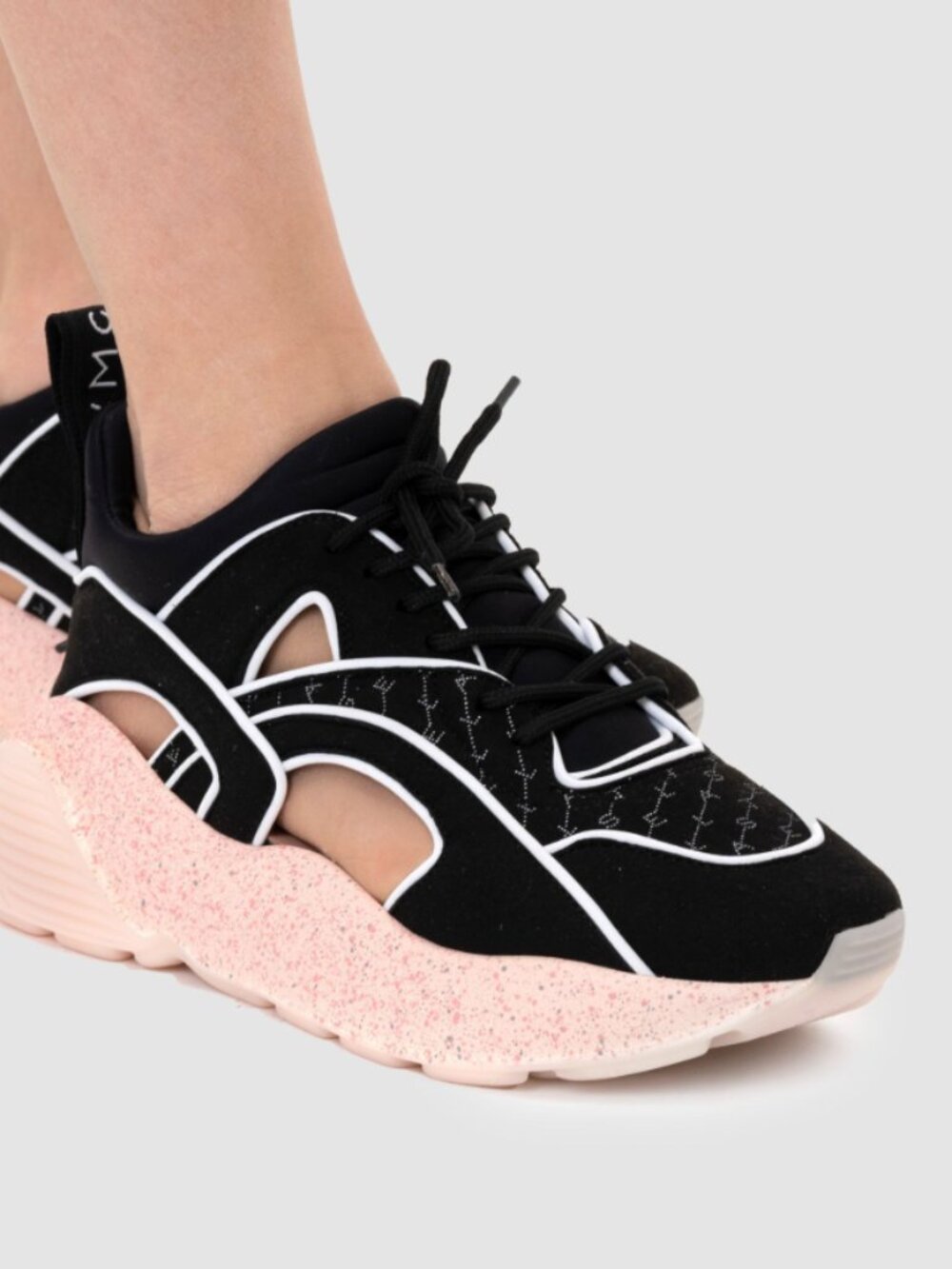 STELLA MCCARTNEY - Eclypse cut-out platform sneakers in black and pink